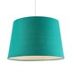 image 2 of Vivid Teal Cotton Fabric 12inch Drum Lampshade with White Cotton Inner | Blue