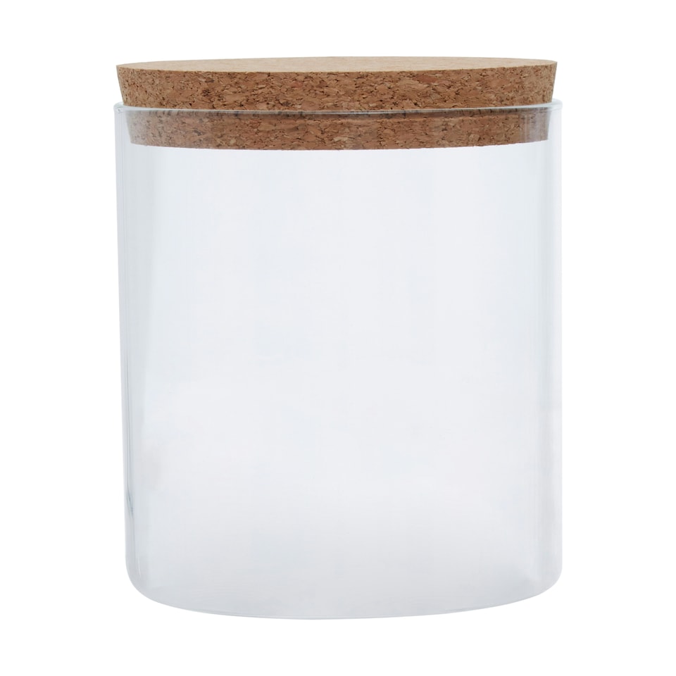 image 1 of Interiors by Premier Medium Glass Jar, Eco-Friendly Glass with Airtight Cork Lid and Chalkboard Label, Perfect for Storing Spices