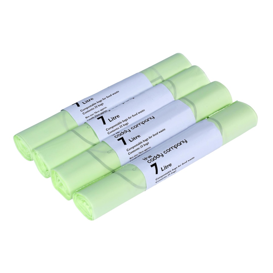 image 1 of The Caddy Company 7 Litre Compostable Food Waste Bin Bags - 4 Rolls