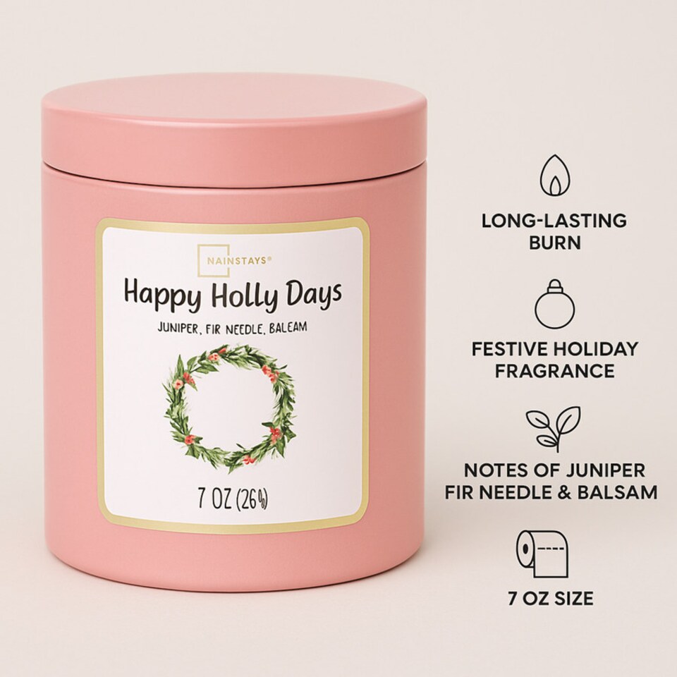 image 1 of Mainstays Happy Holly Days Scented Candle 7oz (198.4g)