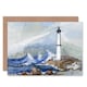 image 1 of Lighthouse Storm Seascape Nautical Watercolour Painting Greeting Card