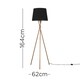 image 3 of ValueLights Camden Copper Tripod Floor Lamp Black Taper Shade Black