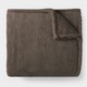 image 2 of OHS Teddy Fleece Soft Warm Plush Cosy Plain Dyed Throw Over Bed Blanket, 200x240cm Brown