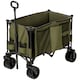 image 1 of Outsunny Folding Garden Trolley, Cargo Traile on Wheels, Collapsible Camping Trolley, Outdoor Utility Wagon with Steel Frame and Oxford Fabric, Green