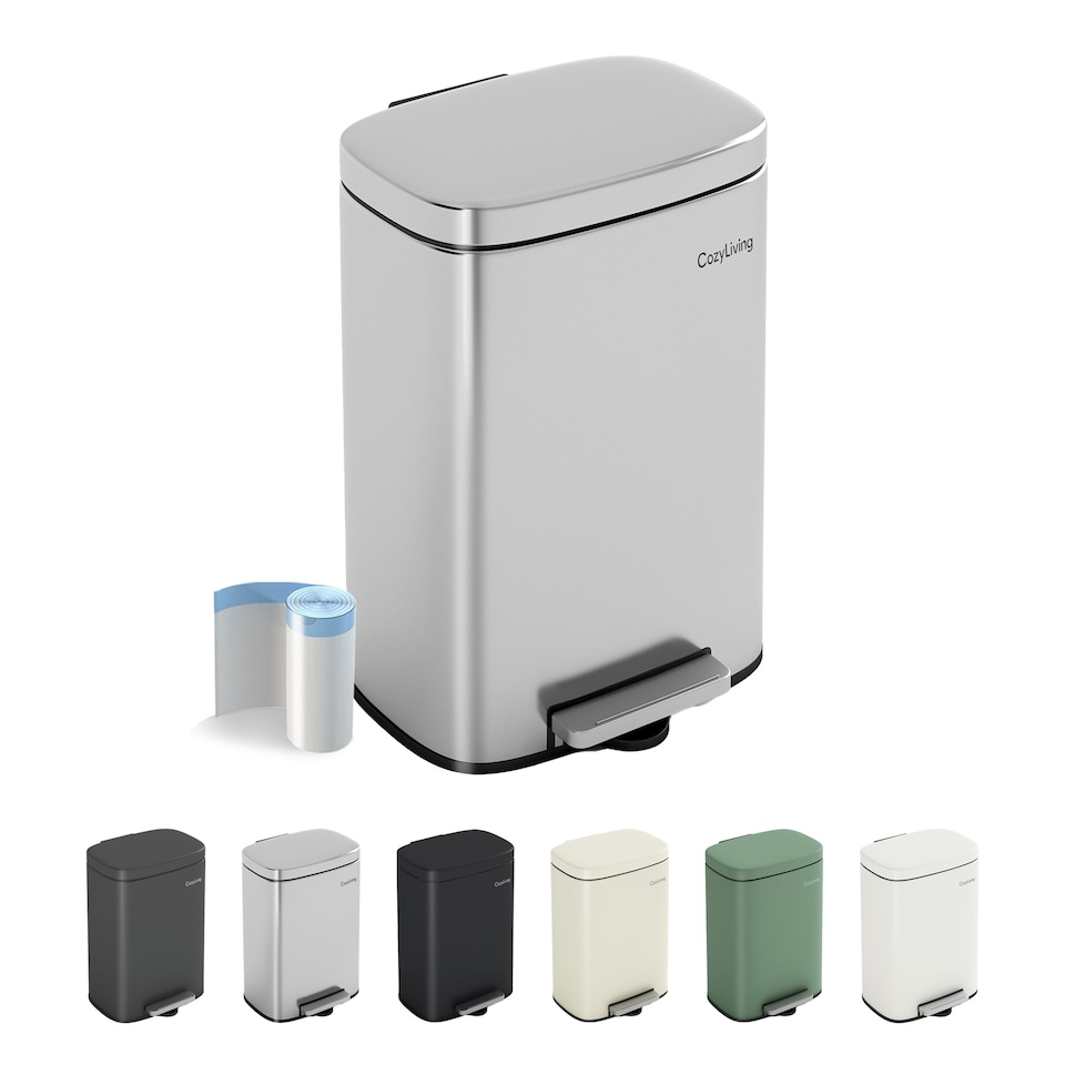 image 1 of CozyLiving 5L Kitchen Pedal Bin Bathroom & Office Compact Rubbish/Waste Bin