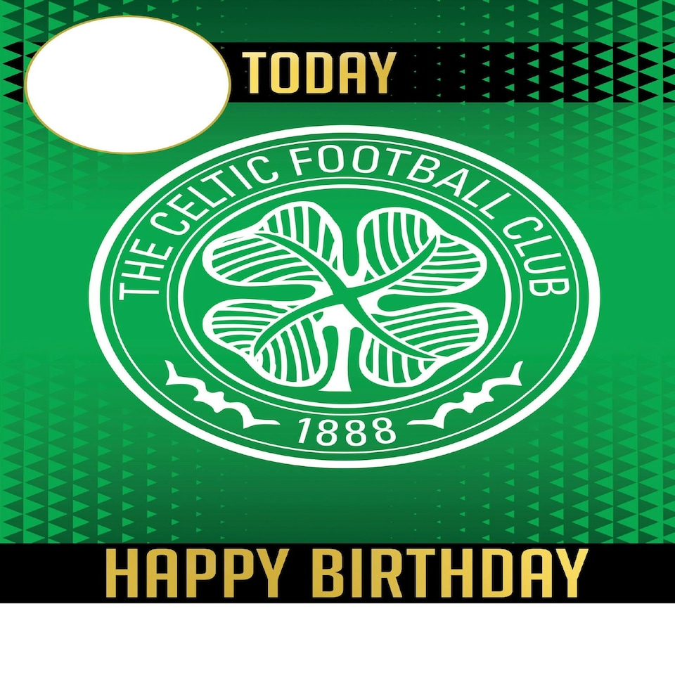image 1 of Celtic FC Personalise Birthday Card With Sticker Sheet