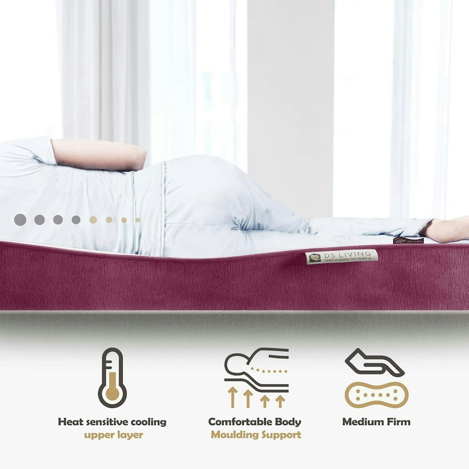 image 1 of Reve Memory Foam Mattress - Hybrid - Super King - Garnet - Gel-Flex