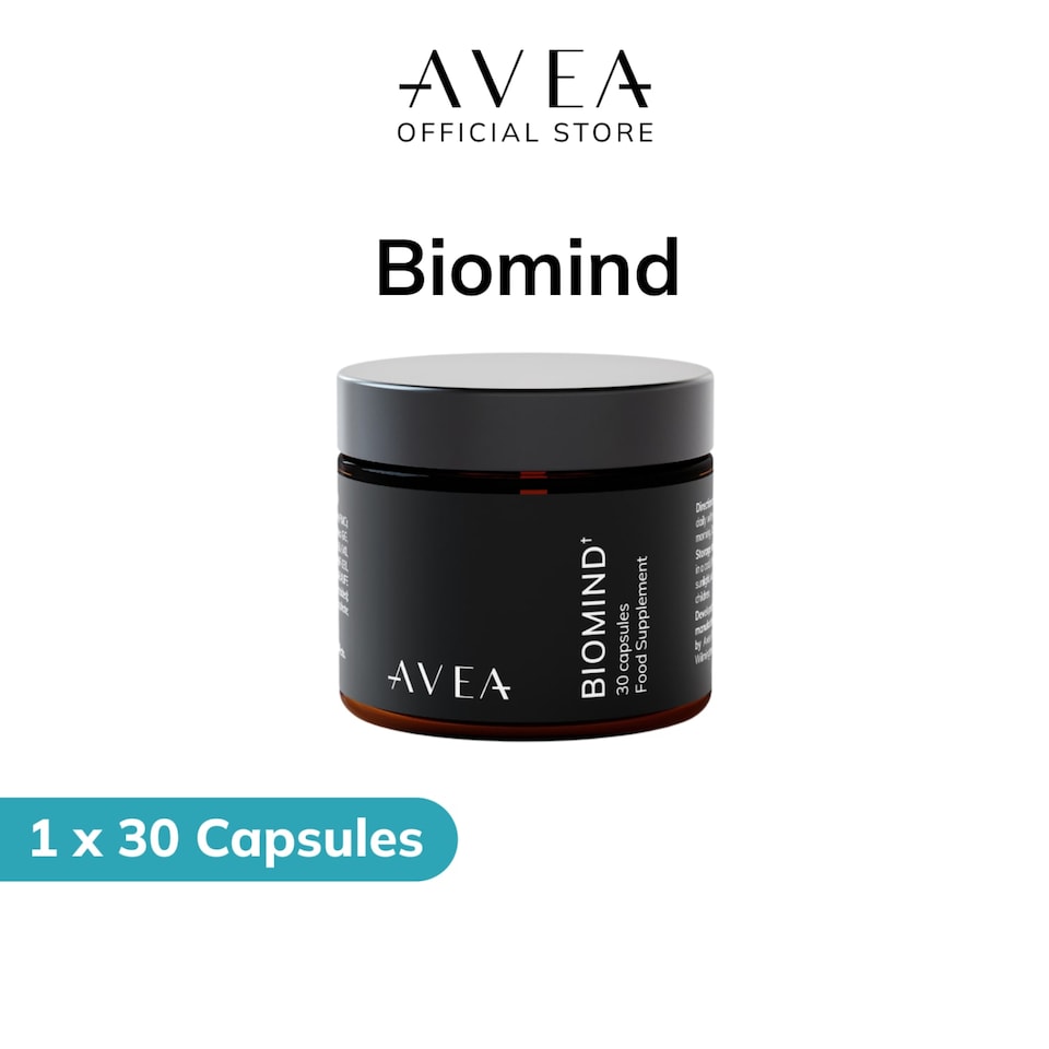 image 1 of AVEA Biomind Probiotic & Brain Health Supplement (30 Capsules) - 30 Billion CFU Probiotic Supplement With Vitamin B12, Panax Ginseng & Vitamin B6 - Targets Brain Fog & Gut Health - Vegan Friendly