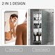 image 4 of HOMCOM Stainless Steel Wall mounted Bathroom Corner Mirror Storage Cabinet Single Door 300mm (W)