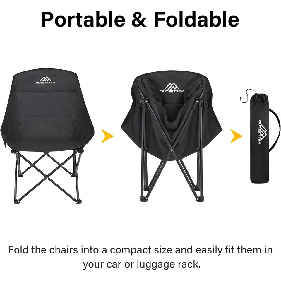 image 1 of Folding Camping Chair, Portable Outdoor Backpacking, Compact Lightweight Ultralight Moon Chair,Extra Spacious with Carry Bag,for Fishing Hiking Picnic Camping Beach