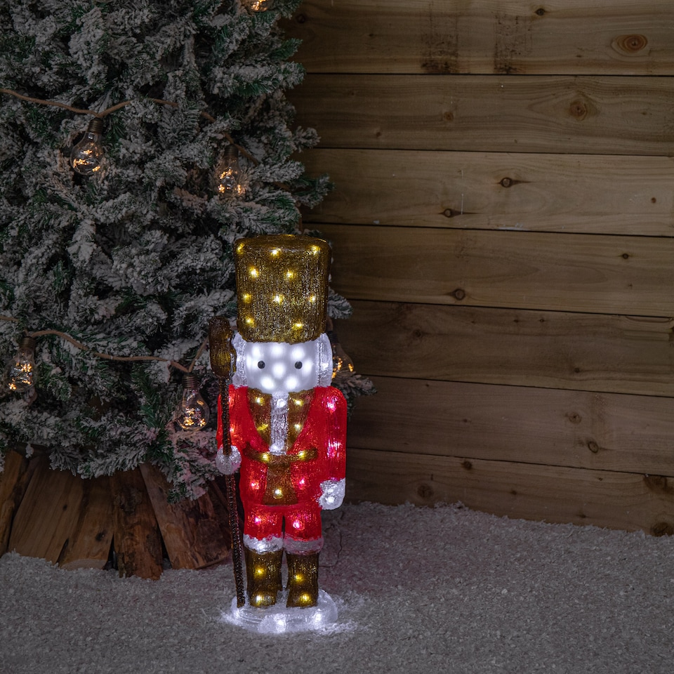 image 1 of 65cm Light up Acrylic Christmas Nutcracker Decoration with 80 White LEDs