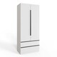 image 6 of FWStyle Lania Ripple Ridged 2 Door 2 Drawer Combination Wardrobe Matt White White