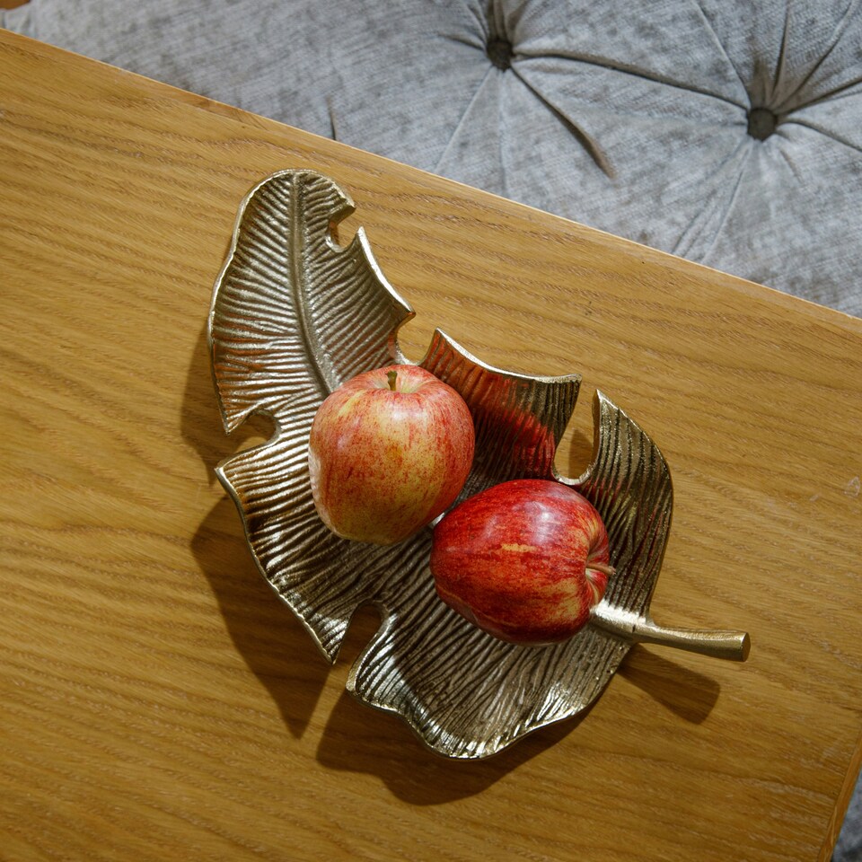 image 1 of Artesà Cast Aluminium Gold Leaf Plate