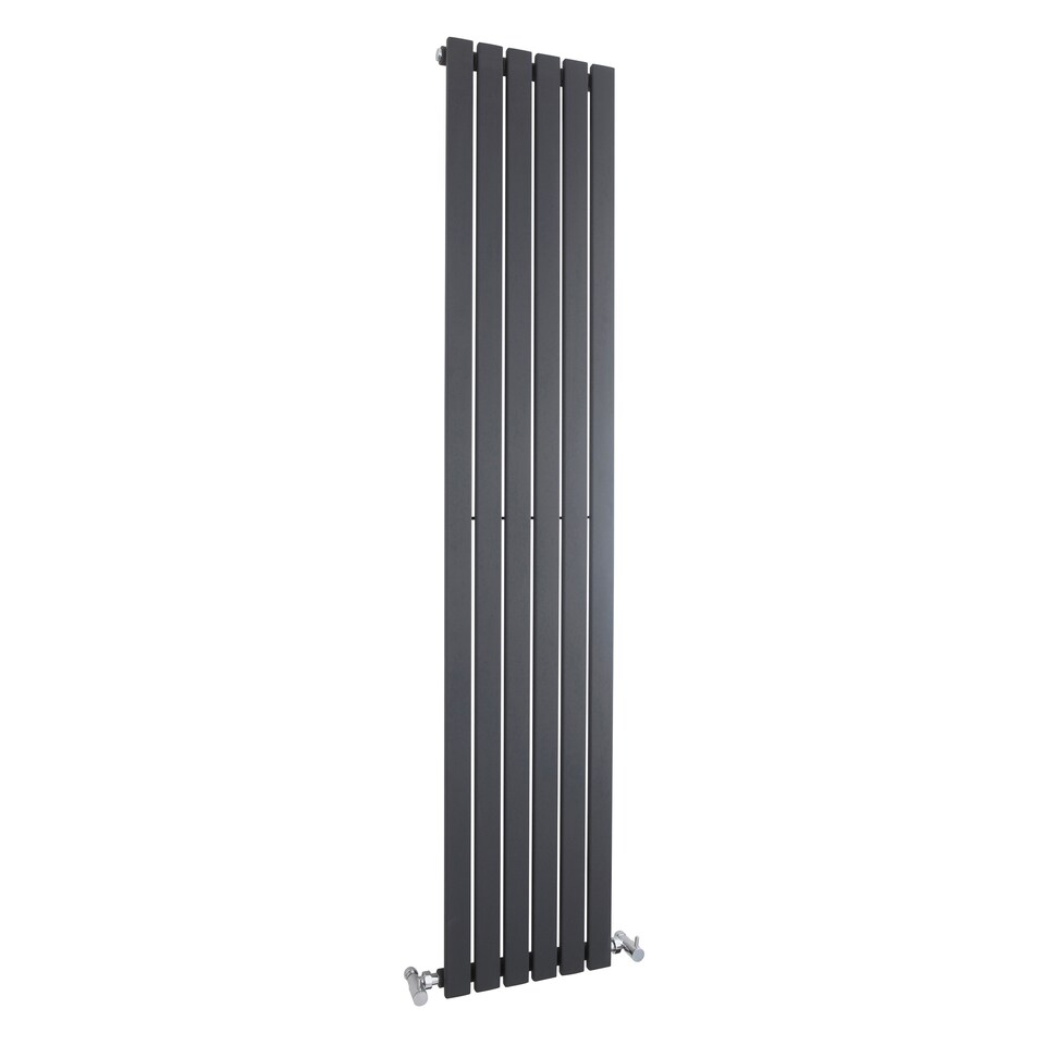 image 1 of Lucia Square Vertical Single Panel Radiator, 1800mm x 354mm Anthracite | Grey | Anthracite | 1