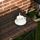 image 8 of Outsunny PE Wicker Outdoor Coffee Table, Rattan Side Table w/ Plastic Board