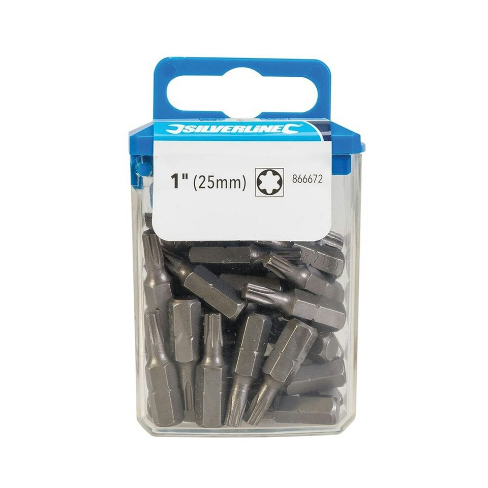 image 1 of Silverline - T20 Cr-V 6150 Screwdriver Bits 30pk - T20