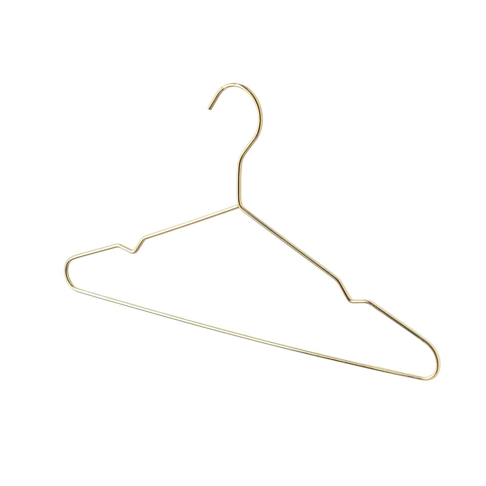 image 1 of Harbour Housewares Metal Coat Hangers - Gold - Pack of 20