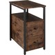 image 1 of Bedside Table Tullamore - 2 shelves and 2 drawers | Brown | Industrial wood dark, rustic | 49,50 x 30 x 61,50 cm | 1