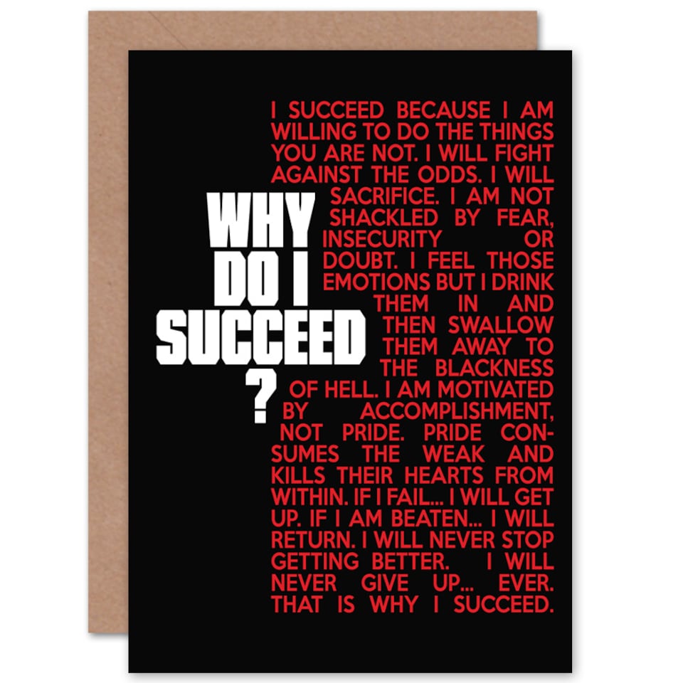 image 1 of Sports Motivational Succeed Red Greetings Card