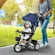 image 7 of HOMCOM 6 in 1 Trike for Toddler 1-5 Years with Parent Handle, Dark Blue