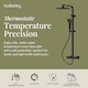 image 2 of Thermostatic Shower Kit Fixed HeadAdjustable Handset Matt Black | Black | Matt Black | 1