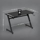image 3 of HOMCOM Gaming Desk 120 x 65 cm Steel Frame with Cup Holder, Headphone Hook, Adjustable Feet and Cable Organiser, Home Office Computer Table, Black