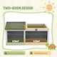 image 8 of PawHut Wooden Tortoise House, Small Pet Reptile with Hide Shelter Den and Run