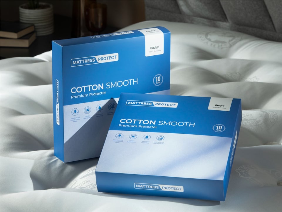 image 1 of Mattress Protect Cotton Smooth Mattress Protector - Double | White | Double | 1
