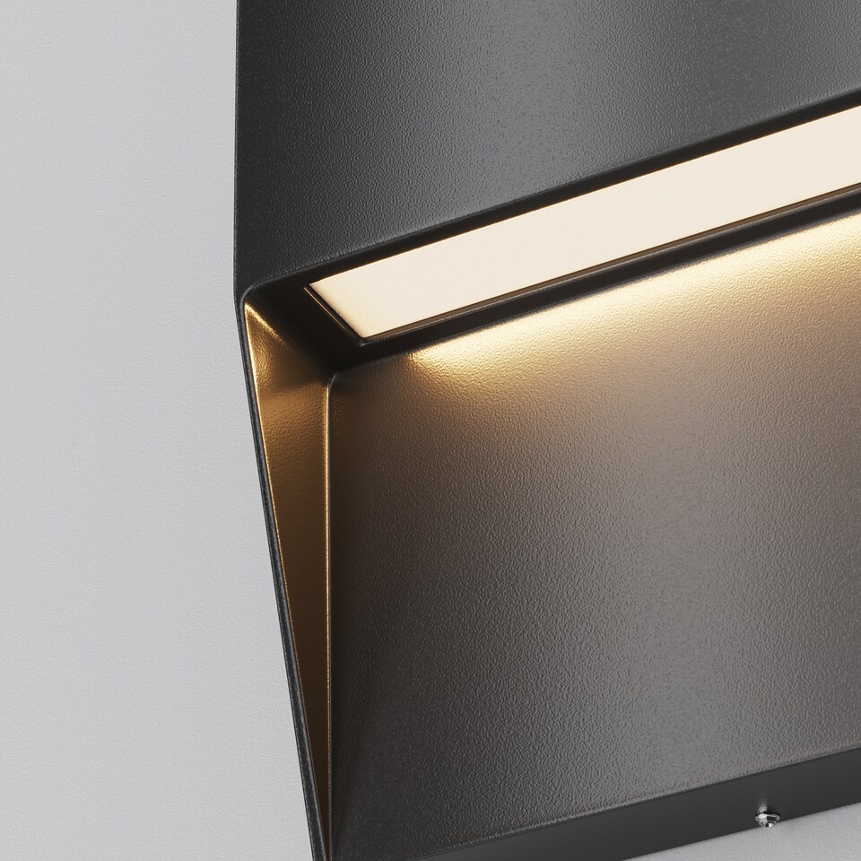 image 1 of Mane Square Outdoor Flush Wall Lamp Black 3000K 100lm IP54