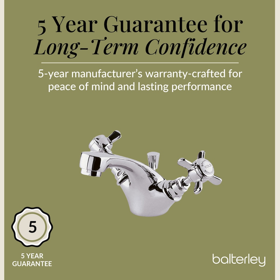 image 1 of Balterley Kingsley Traditional Crosshead Mono Basin Tap & Pop Up Waste