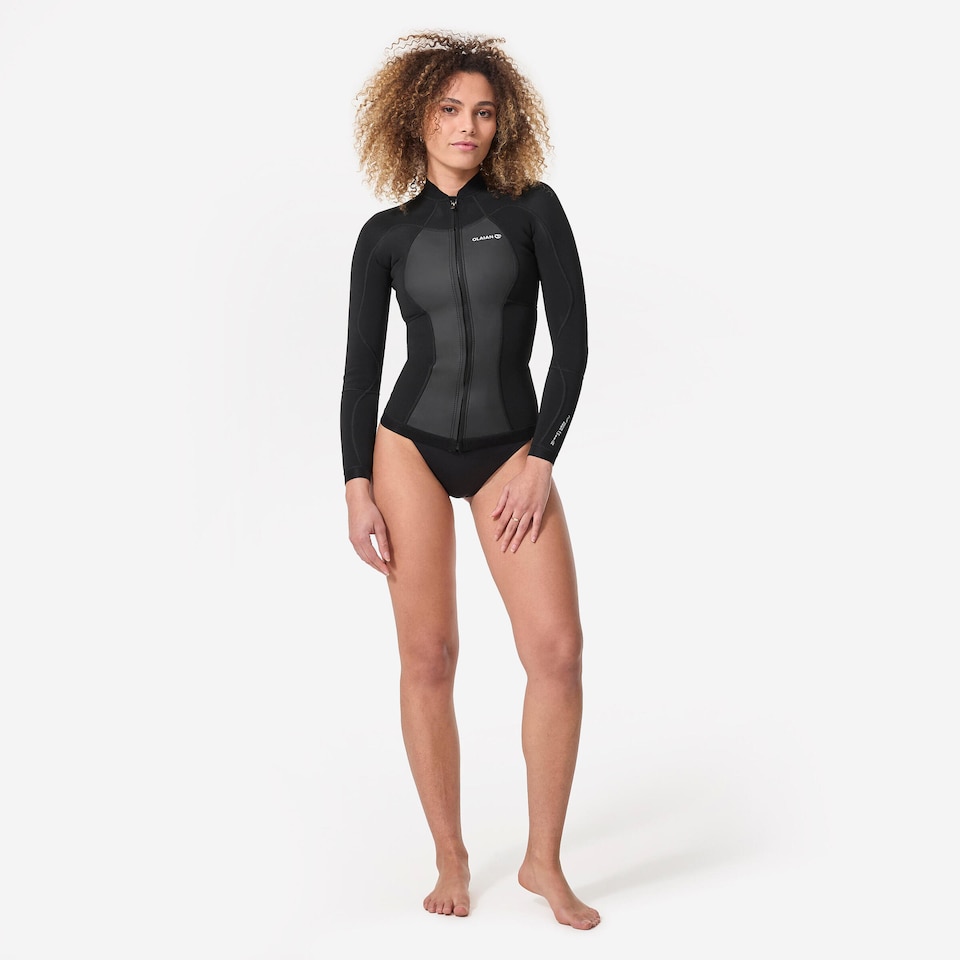 image 1 of Decathlon WOMEN’S NEOPRENE JACKET ADVANCED LEVEL with 1.5 mm foam and front ZIP - BLACK