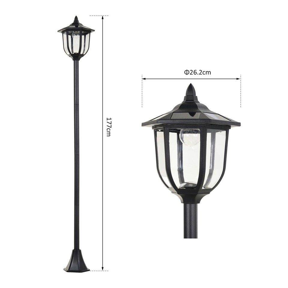 image 1 of Outsunny Solar Torch Lights Outdoor Garden with 6 LED Auto On/Off 6-8 Hours