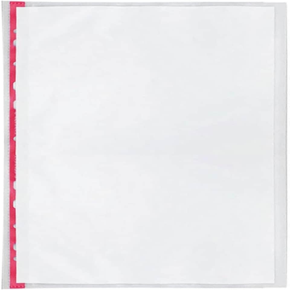 image 1 of Pack of 25 A4 Side Opening Red Strip Delux Punched Pockets