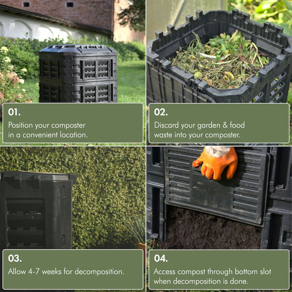 image 1 of VonHaus Garden Compost Bin 360L Frost & UV Resistant Black