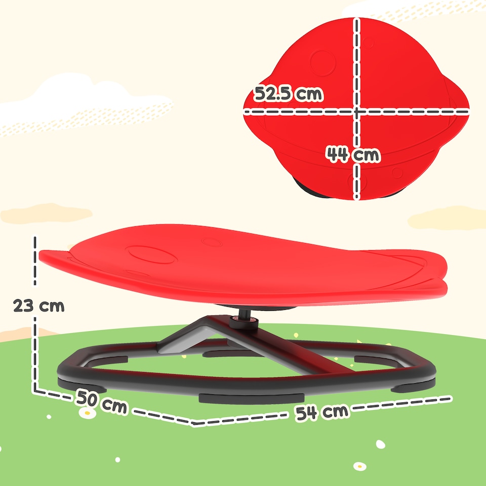 image 1 of AIYAPLAY Planet-Shaped Kids Swivel Chair, Sensory Spinning Chair, Red