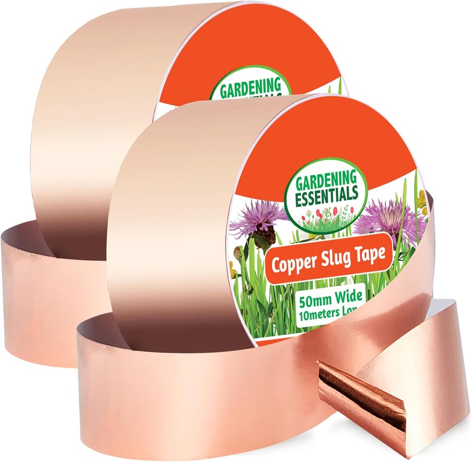 image 1 of 2pk Copper Slug Tape 10m x 50mm – Weatherproof Humane Snail & Slug Repellent for Indoor/Outdoor Use, Ideal for Pots & Garden Beds