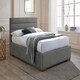 image 2 of 5ft King Size Light Grey Ottoman Lift Up Storage Bed, Grey Soft Velvet Fabric Upholstered Bed Frame Bedstead
