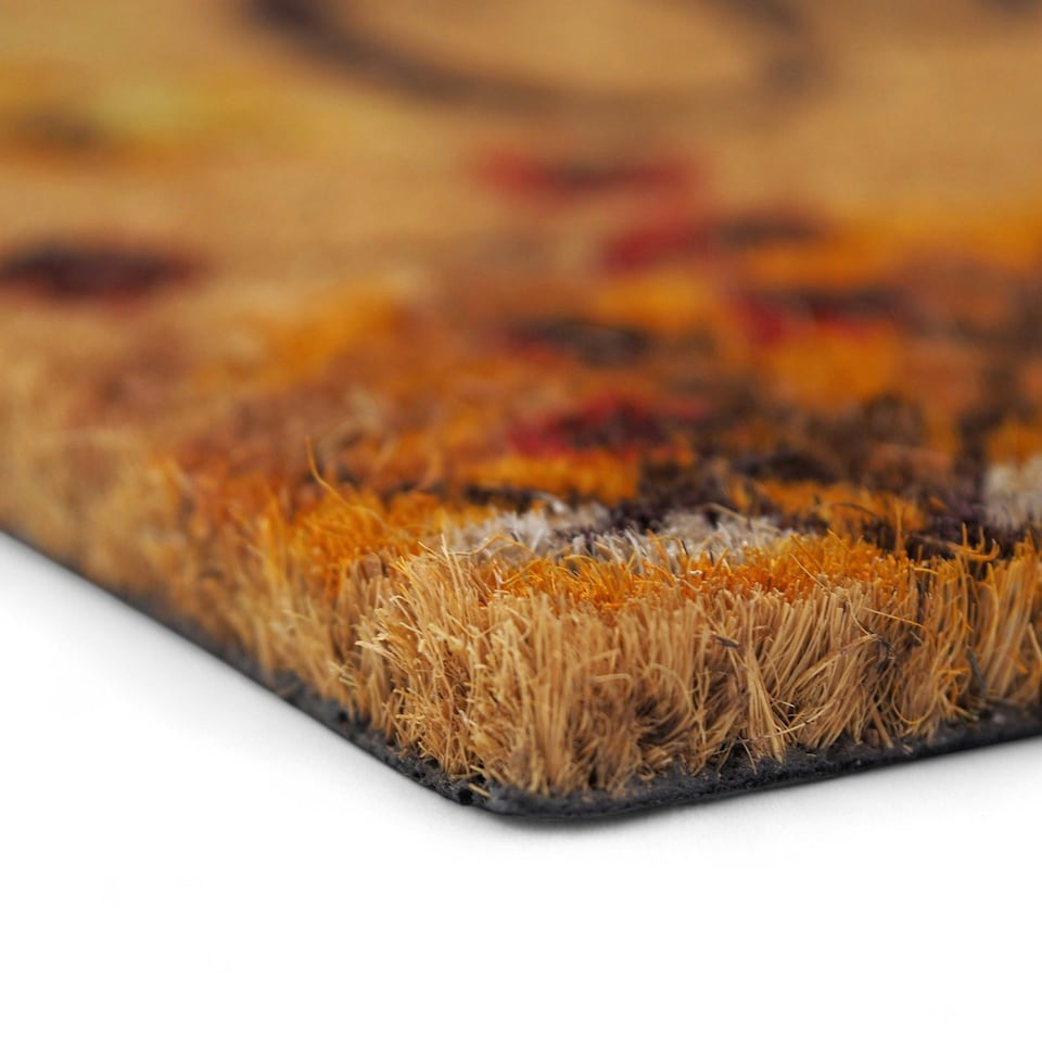 image 1 of Marco Paul Multicoloured Coir 'Cosy Autumn' Doormat 60x40cm Seasonal Entryway Mat