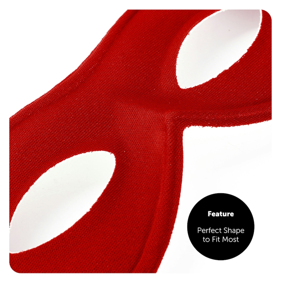 image 1 of Red Eye Mask on Elastic – Fancy Dress Accessory for Superheroes, Masquerade & Costume Parties Red | One Size
