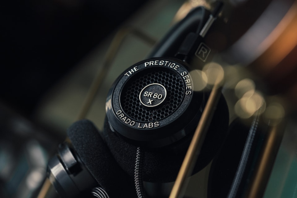 image 1 of Grado SR80x On-Ear Wired Open-Back Headphones - Black