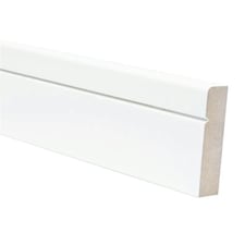 PACK OF 15 (Total 15 Units) - 18mm x 68mm White Primed MDF Rounded One Edge V Groove Architrave - 4400mm Length