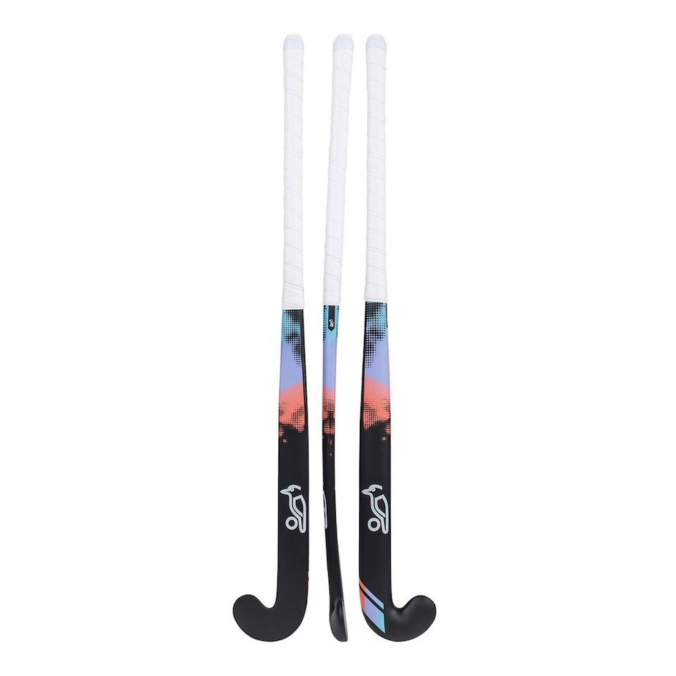 image 1 of Kookaburra Echo L-Bow Hockey Stick - Black/Multicoloured - 37.5in