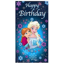 Frozen Anna And Elsa Birthday Card - Blue/Pink/White - One Size