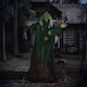 image 2 of HOMCOM 6ft Outdoor Halloween Decoration Witch, Standing Witch Prop Life Size with Sound and Motion Activated, Light Up Eyes Magical Heart, Talking Sound, Posable Arms, Moving Head
