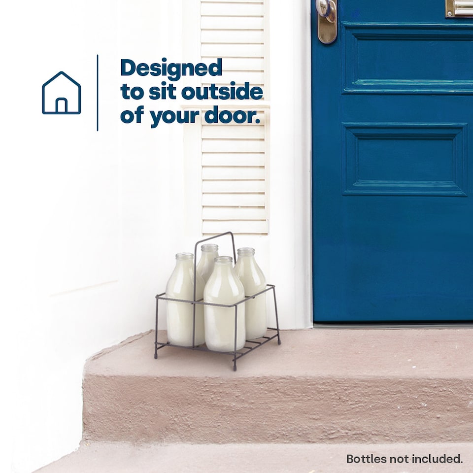 image 1 of Wire Milk Bottle Holder 4 BTL