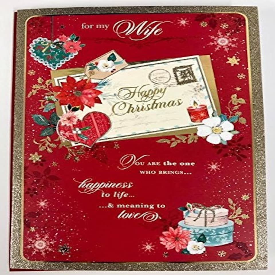 image 1 of You're Mine Nice verse Gold Foil & Glitter Quality Christmas Card - Wife