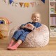 image 2 of Kids Classic Faux Fur Bean Bag Chair Light Pink Bean Bags for Children | Pink | Light Pink | 1