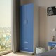 image 9 of White 2-Door 2-Drawer Wardrobe. Blue | Accent Colour: Blue