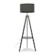 image 3 of ValueLights Morrigan Grey Wood Tripod Floor Lamp Boucle Shade & Bulb Grey