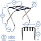 image 3 of Harbour Housewares Folding Metal Luggage Rack - Chrome Grey